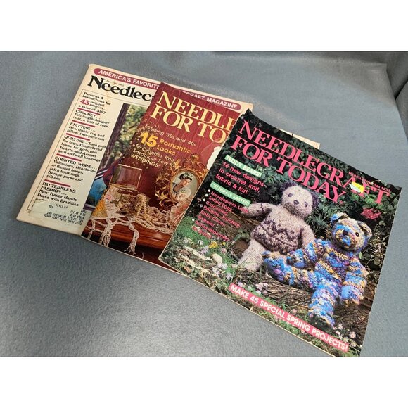 Vintage Needlecraft for Today Magazine 1984 Set of 3 Crochet Knit Fabric Jan- Ju - Picture 5 of 6